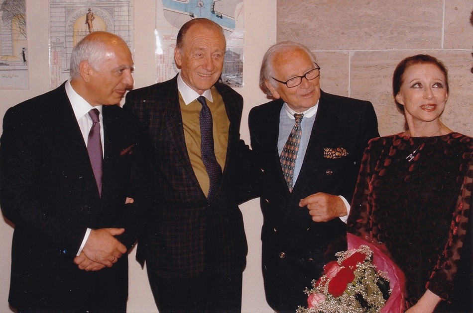 Родион Щедрин, Пьер Карден и Майя Плисецкая (Париж, ЮНЕСКО, 2003).