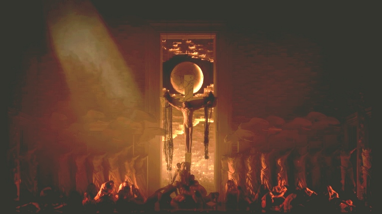 Первая картина - начало спектакля в мужском монастыре.