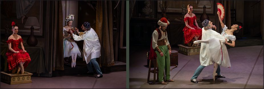 Второй акт: Испанка, Сванильда,Коппелиус.   Корсар, Испанка, дуэт Сванильды (К.Наказато) и Коппелиуса (Дж.Лейдье).